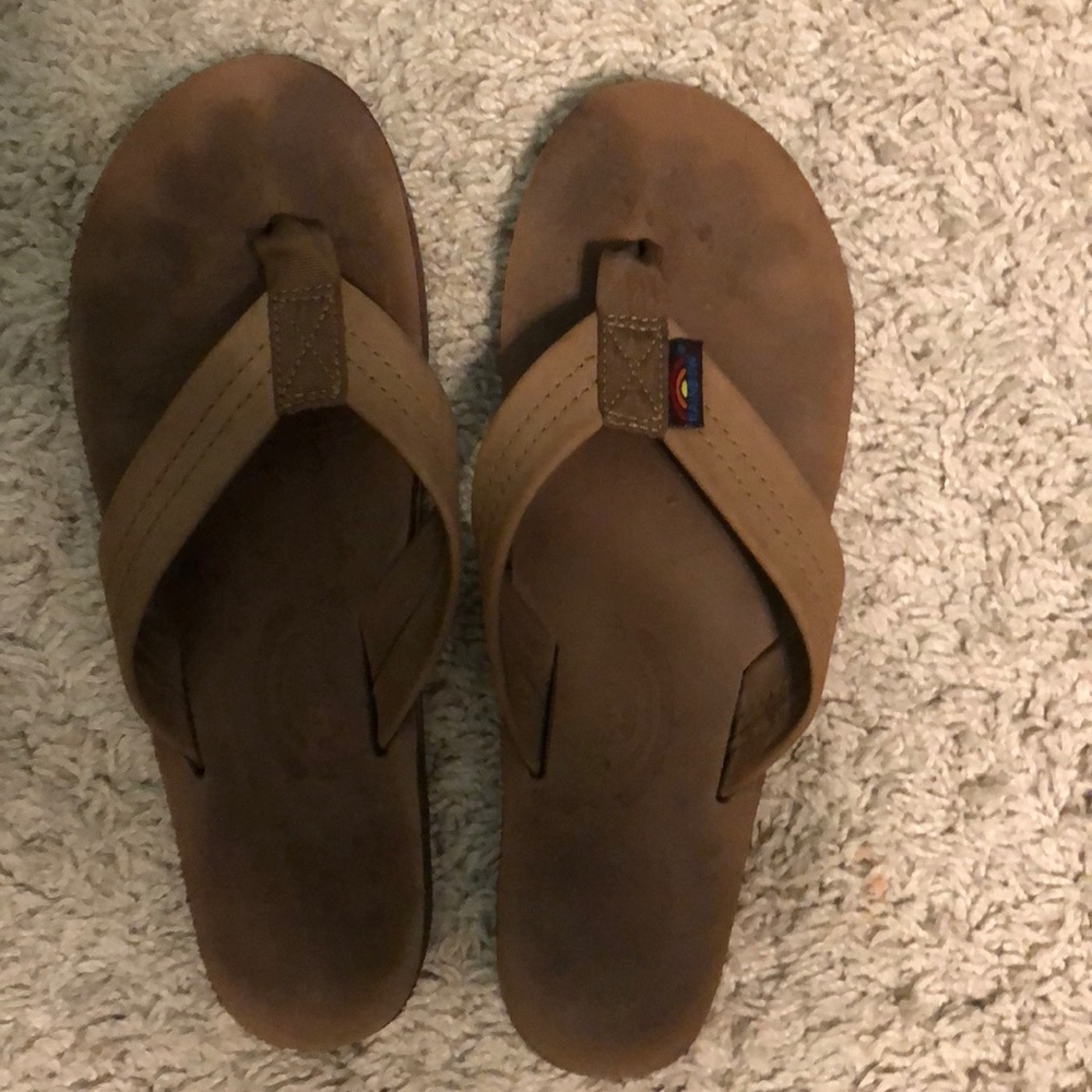 Rainbow flip flops